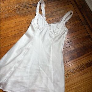 Astr White Satin Chemise